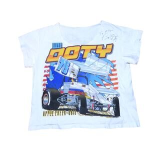 Brad Doty Racing T-Shirt Autographed Scoop Neck Womens M? 1990s